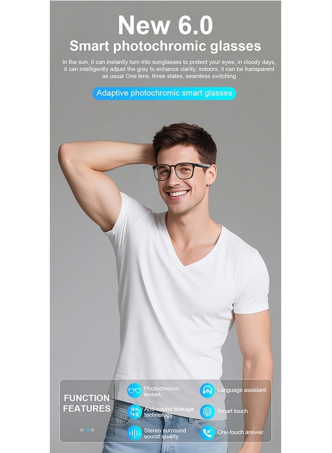 هافن نظارات ذكية مع الذكاء الاصطناعي، نظارات شمسية مستقطبة مع مكبر صوت بلوتوث، رياضية، في الهواء الطلق، حماية الأشعة فوق البنفسجية الرياضية والتحكم الصوتي، نظارات ترجمة الذكاء الاصطناعي الذكية وسماعات الرأس، ترجمة إلى 144 لغة، دردشة الذكاء الاصطناعي، الموسيقى - Image 2